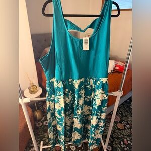 Torrid Teal Twist Back Dress